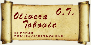 Olivera Tobović vizit kartica